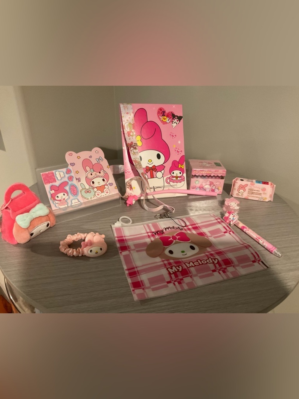 My Melody Pink Plush & Stationery Gift Set
